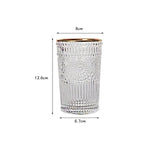 Retro Glass Cups Embossed Sun Flower Breakfast Cup Beer Tea Milk Juce Cups Phnom Penh Colorful Drinking Wine Mug Water Bottle