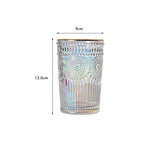Retro Glass Cups Embossed Sun Flower Breakfast Cup Beer Tea Milk Juce Cups Phnom Penh Colorful Drinking Wine Mug Water Bottle